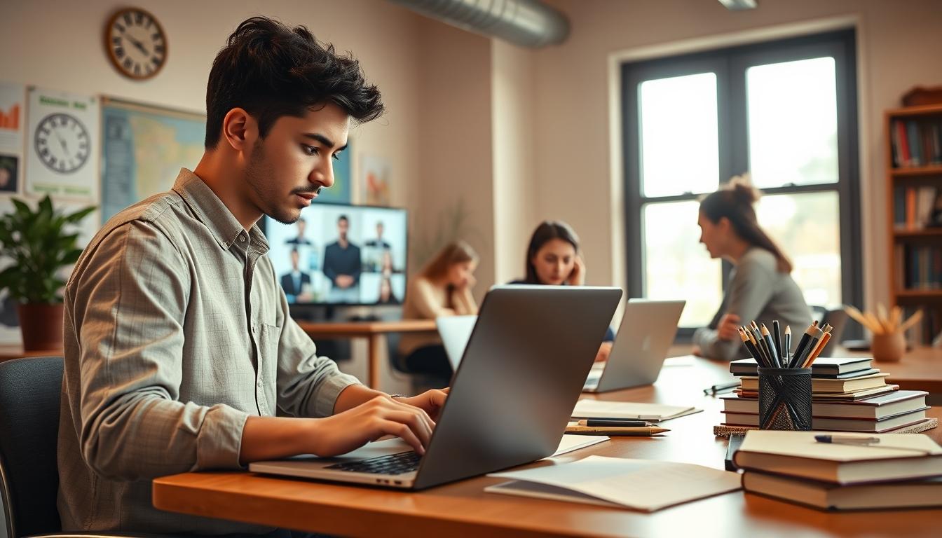 Student developing practical and academic skills